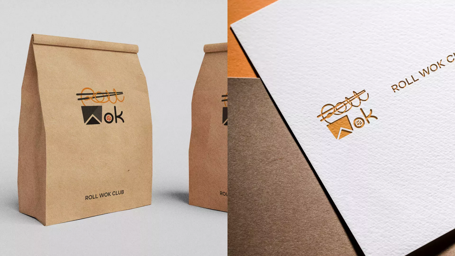 Разработка логотипа суши-бара «Roll Wok Club» в Альметьевске