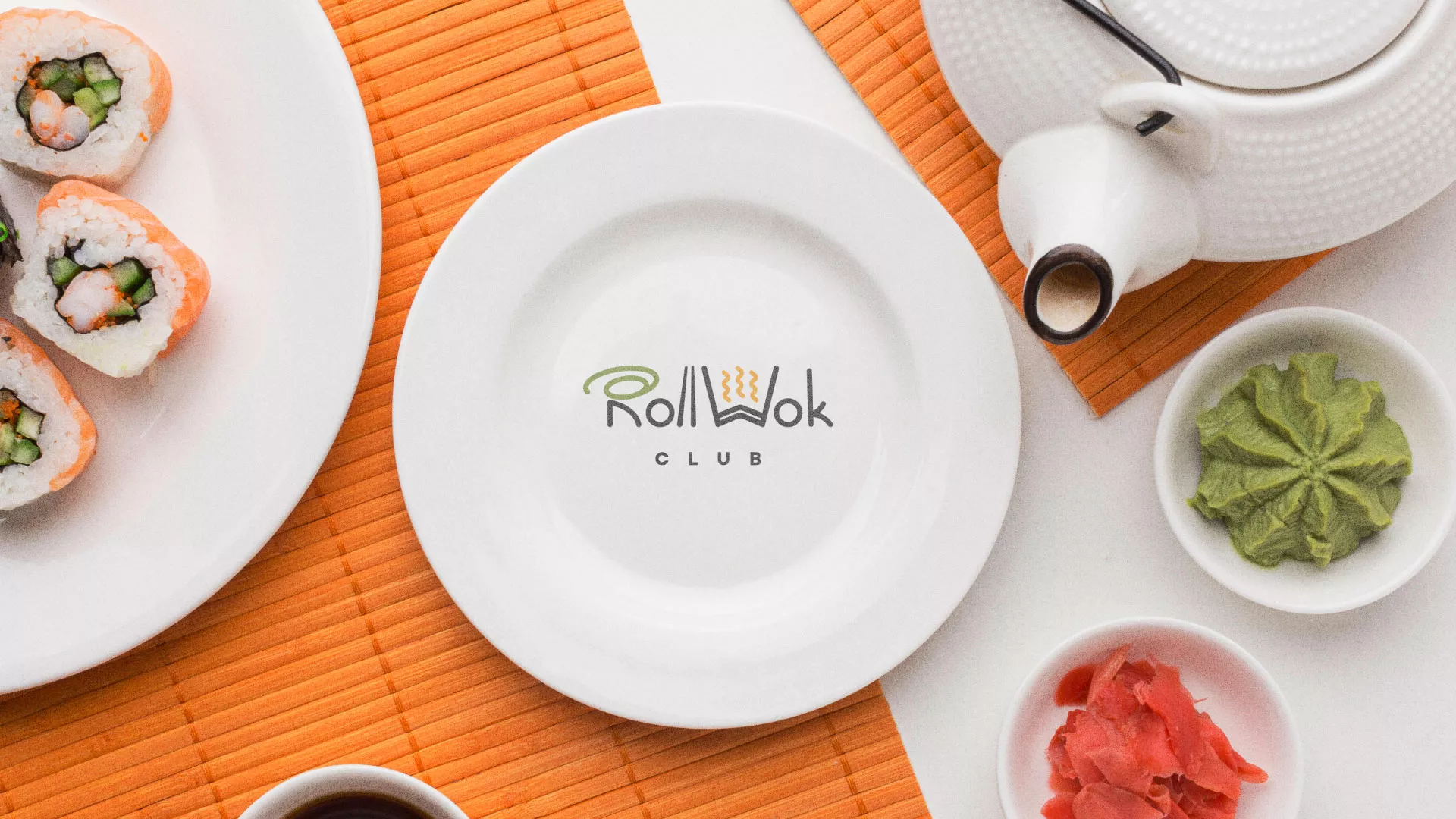 Разработка логотипа и фирменного стиля в Альметьевске для суши-бара «Roll Wok Club» Разработка логотипа и фирменного стиля в Альметьевске для суши-бара «Roll Wok Club»
